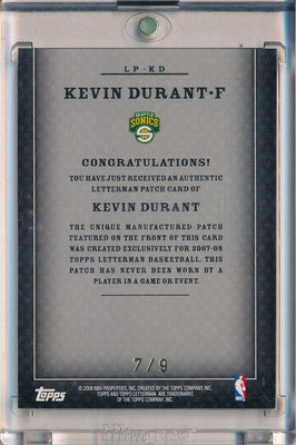 Topps  2007-2008 Letterman Patch #LP-KD Kevin Durant 7/9