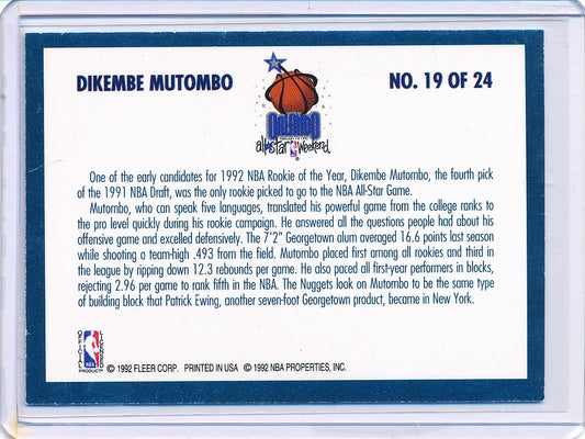 Fleer 1992-1993 Basketball All Star Weekend #19/24 Dikembe Mutumbo