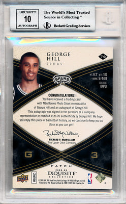 Upper Deck 2008-2009 Exquisite Collection Rookie Parallel #76 George Hill 3/3 / BGS Grade 8.5 / Auto Grade 10