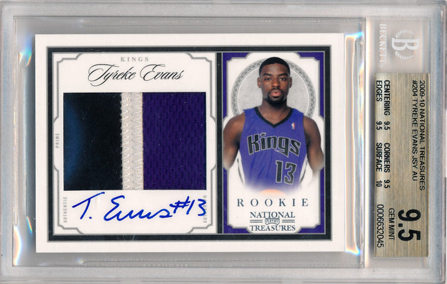 Panini 2009-2010 National Treasures Century Silver #204 Tyreke Evans 60/99 / BGS Grade 9.5 / Auto Grade 10