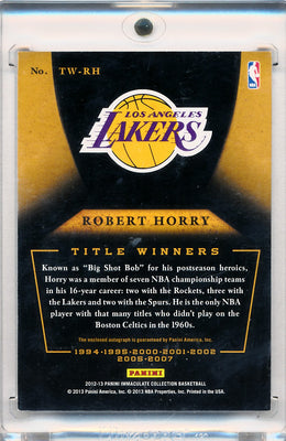 Panini 2012-2013 Immaculate Collection Title Winners Autographs #TWRH Robert Horry 6/7