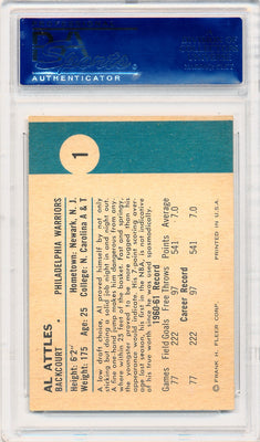 Fleer 1961 Philadelphia Warriors  #1 Al Attles  / PSA Grade 6