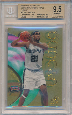 SkyBox 1998-1999 EX Century Essential Credentials Future #7 Tim Duncan 5/84 / BGS Grade 9.5