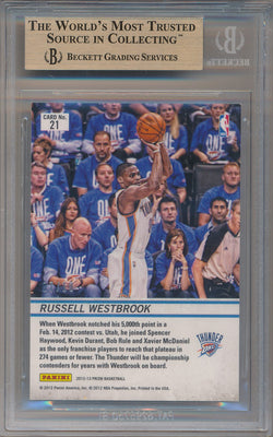 Panini 2012-13 Prizm Downtown Bound Gold Refractor #21 Russell Westbrook 7/10 / BGS Grade 9.5