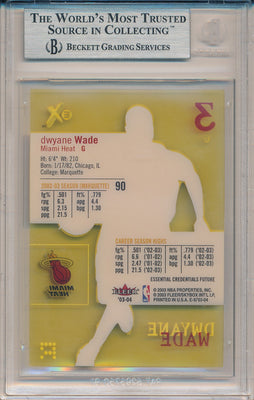 Fleer 2003-2004 E-X Essential Credentials Future #90 Dwyane Wade 7/13 / BGS Grade 9