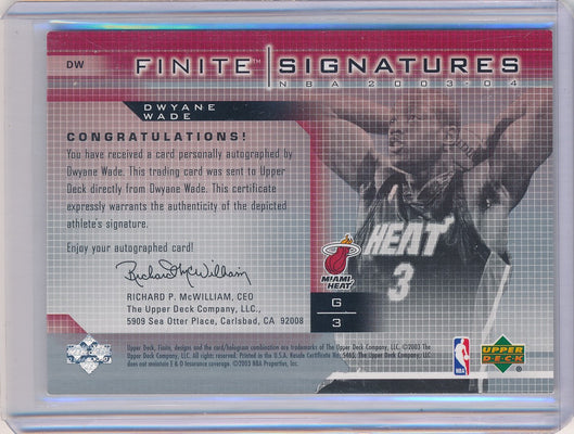 Upper Deck 2003-2004 Finite Signatures Basketball #DW Dwyane Wade