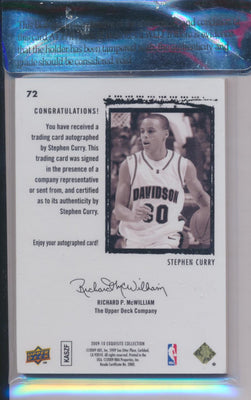 Upper Deck 2009-2010 Exquisite Collection Rookie Auto #72 Stephen Curry 16/225 / BGS Grade 8.5 / Auto Grade 10