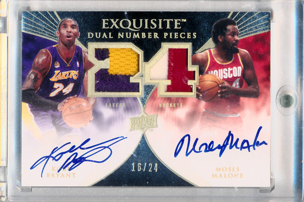 Upper Deck 2007-08 Exquisite Collection Exquisite Dual Number Pieces #EDN-BM Kobe Bryant/Moses Malone 16/24