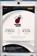 Panini 2015-2016 Immaculate Collection Dual Auto #6 Shaquille O'neal / Dwayne Wade 11/25