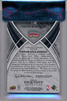 Upper Deck 2009-2010 Exquisite Collection Limited Logos #LDR David Robinson 6/7 / Auto Grade 9