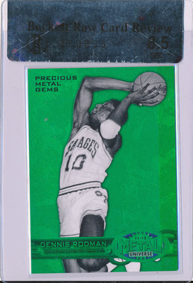 Upper Deck 2011-12 Fleer Retro Precious Metal Gems GREEN #PM-12 Dennis Rodman 3/10 / BGS Grade 8.5