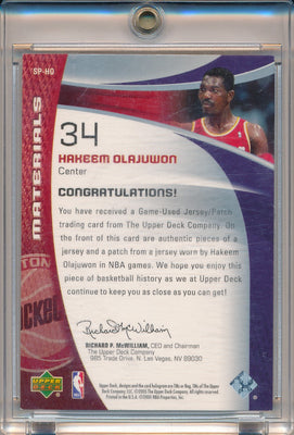 Upper Deck 2004-2005 SP Game Used Materials #SP-HO   Hakeem Olajuwon 4/10