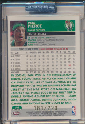 Topps  2003-2004 Chrome  X-Fractor #14 Paul Pierce 181/220