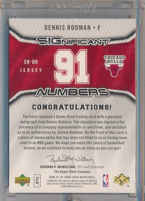 Upper Deck 2006-2007 SP Game Used Significant Numbers #SN-DR Dennis Rodman 79/91