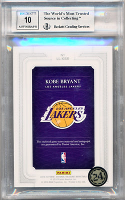 Panini 2015-2016 National Treasures Lasting Legacies #1 Kobe Bryant 5/10 / BGS Grade 9 / Auto Grade 10