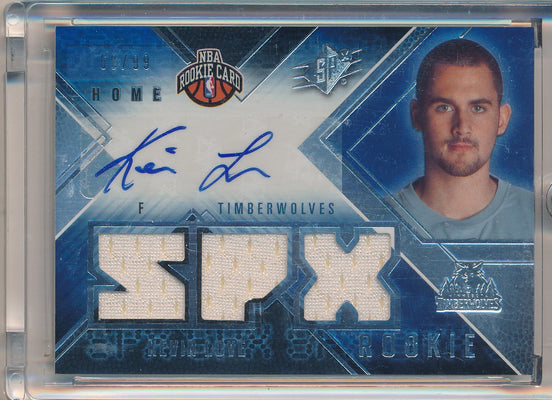 Upper Deck 2008-09 SPx SPx Rookie Jersey Auto #115 Kevin Love 60/99