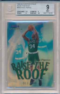 Fleer 1999-2000 Mystique Raise the Roof #9/10RR Paul Pierce 11/100 / BGS Grade 9