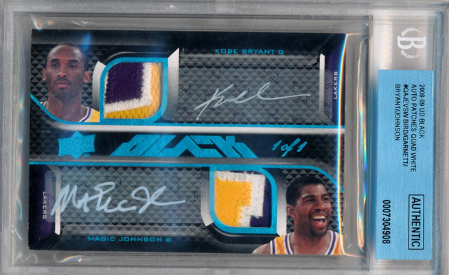 Upper Deck 2008-2009 Ud Black Auto Patches Quad White #QAJ-EVSW Kobe Bryant / Magic Johnson / Kevin Garnett / Larry Bird 1/1