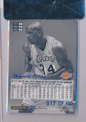 Fleer 1997-1998 Flair Showcase  Legacy Collection Row 2 #7 Shaquille O'neal 17/100 / BGS Grade 8.5