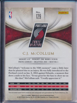 Panini 2013-2014 Immaculate RPA #129 C.J. McCollum 23/99