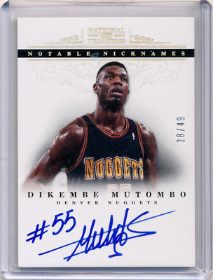 Panini 2012-2013 National Treasures  Notable Nicknames  #55 Dikembe Mutombo 28/49