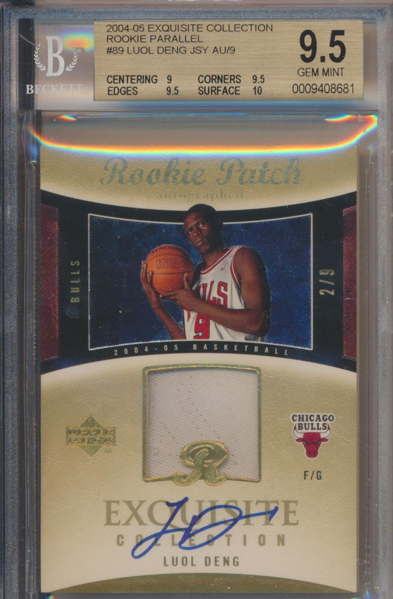 Upper Deck 2004-2005 Exquisite Collection Gold RPA #89 Luol Deng 2/9 / BGS Grade 9.5 / Auto Grade 10