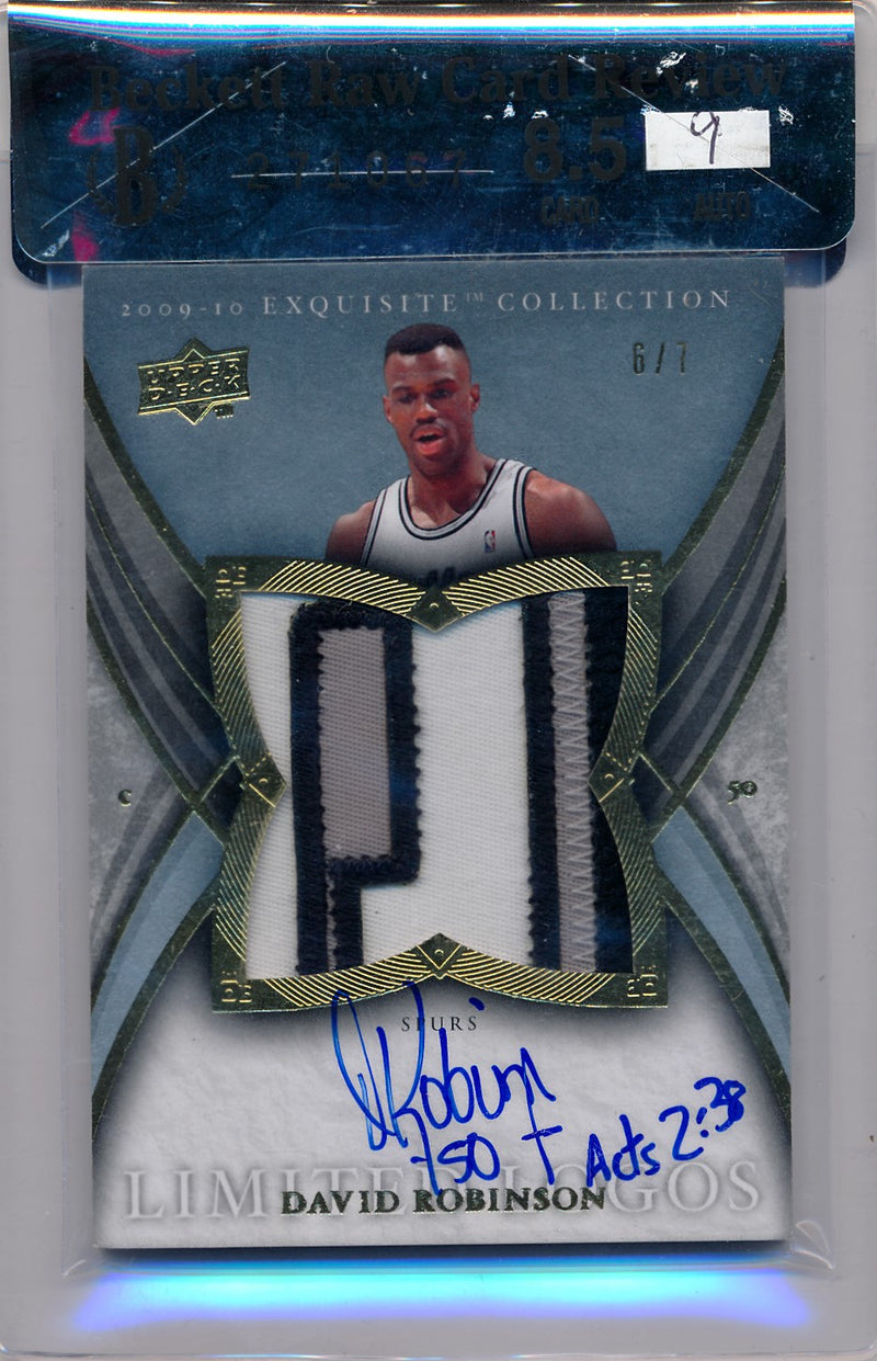 Upper Deck 2009-2010 Exquisite Collection Limited Logos #LDR David Robinson 6/7 / Auto Grade 9