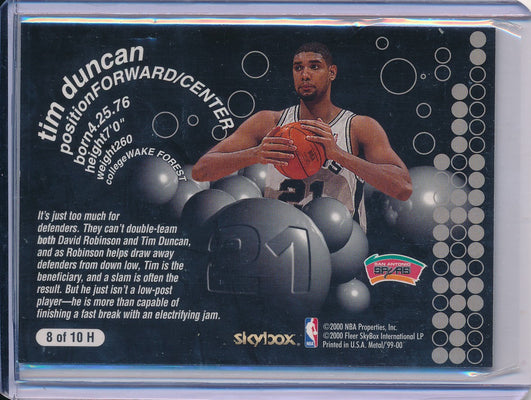 SkyBox 1999-2000 Metal Universe Heavy Metal #8/10H Tim Duncan