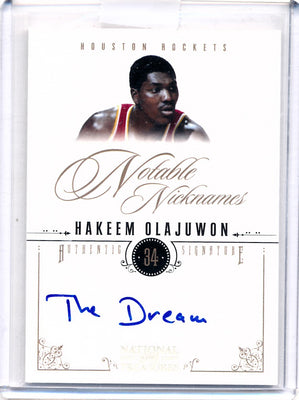 Panini 2010-2011 National Treasures Notable Nicknames  #7 Hakeem Olajuwon 24/25