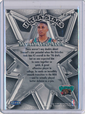 Fleer 1997-1998 Ultra Ultra Stars #9/20US Shareef Abdur-Rahim