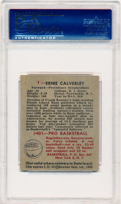 Topps Bowman 1948   #1 Ernie Calverley  / PSA Grade 5 / Auto Grade None