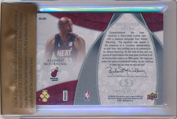 Upper Deck 2007-2008 Exquisite Collection Exquisite Extra Quad Jersey #EQ-AM Alonzo Mourning 6/10 / BGS Grade 8 / Auto Grade 9