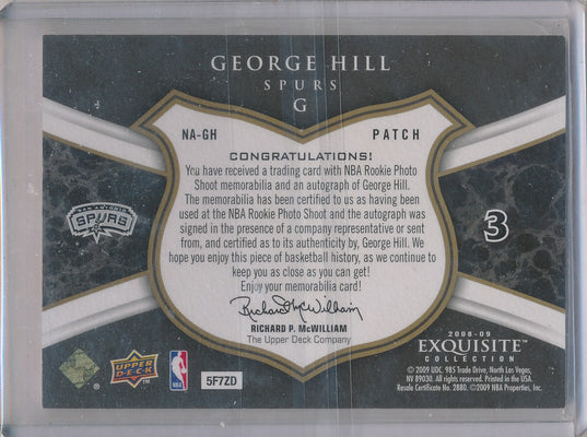 Upper Deck 2008-2009 Exquisite Collection Noble Nameplates #NAGH George Hill 7/25