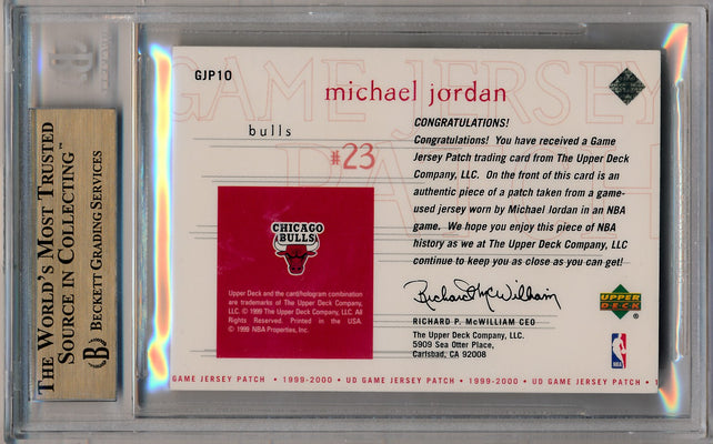 Upper Deck 1999-2000 Game Jerseys Patch #GJP10 Michael Jordan  / BGS Grade 9.5