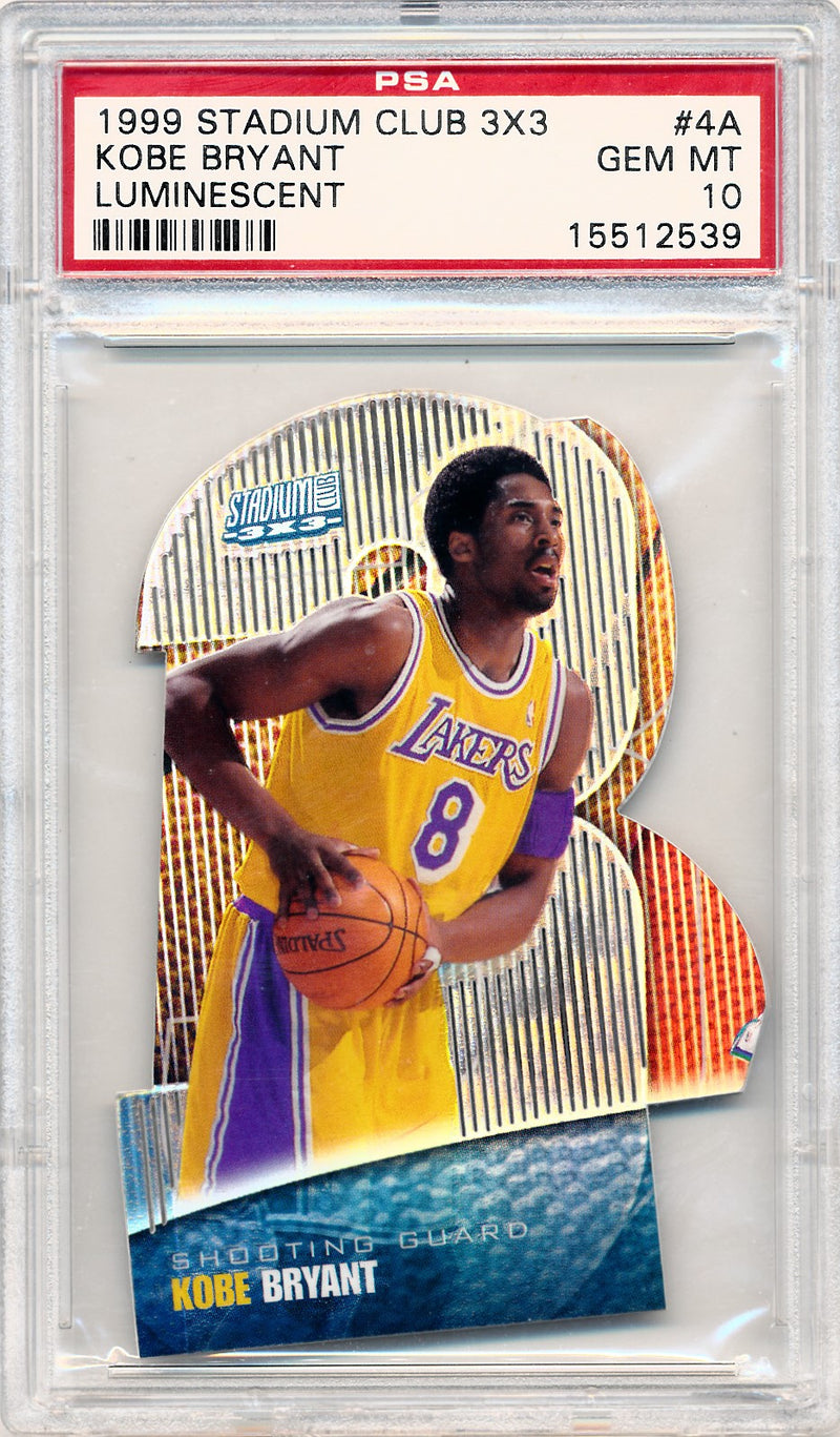 Topps 1999 Stadium Club 3X3 Luminescent #4A Kobe Bryant  / PSA Grade 10