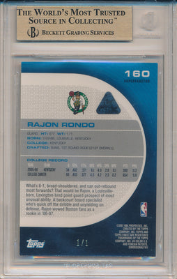 Topps 2005-06 Finest Gold Superfractors #160 Rajon Rondo 1/1 / BGS Grade 9.5