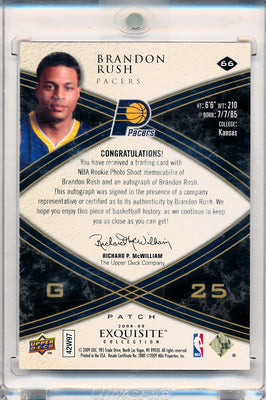 Upper Deck 2008-2009 Exquisite Collection Rookie Parallel #66 Brandon Rush 23/25