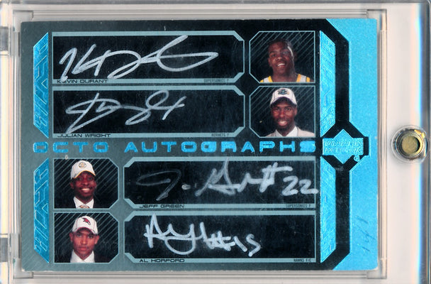 Upper Deck 2007-2008 Ud Black Octo Autographs #OAU-NDHHBGW Kevin Durant / Julian Wright / Jeff Green / Al Horford / Joakim Noah / Corey Brewer / Michael Conley / Spencer Hawes 1/1