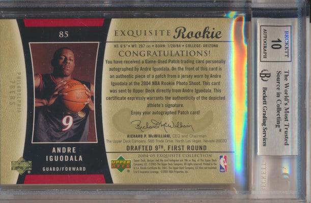 Upper Deck 2004-2005 Exquisite Collection Gold RPA #85 Andre Iguodala 5/9 / BGS Grade 9 / Auto Grade 10