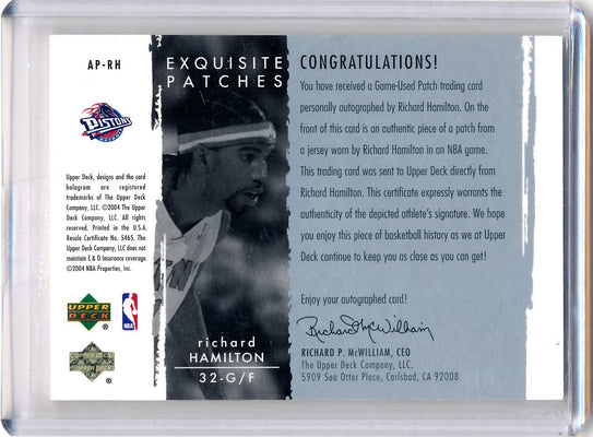 Upper Deck 2003-2004 Exquisite Collection Patches Autographs #AP-RH Richard Hamilton 59/100