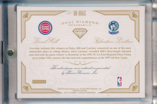 Panini 2014-2015 Flawless Emerald Dual Diamond Patches #DD-DUKE Grant Hill/ Christian Laettner 3/5