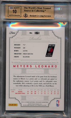 Panini 2012-2013 National Treasures  Gold #161 Meyers Leonard 4/5 / BGS Grade 9.5 / Auto Grade 10