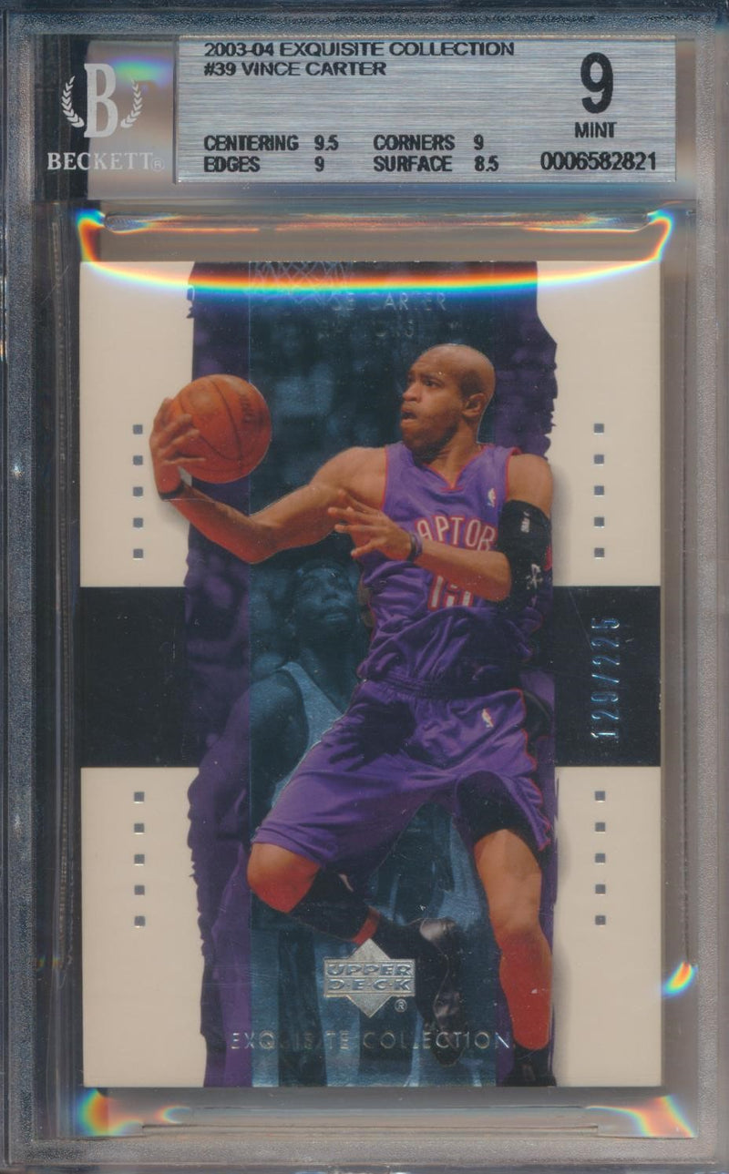 Upper Deck 2003-2004 Exquisite Collection Base #39 Vince Carter 129/225 / BGS Grade 9