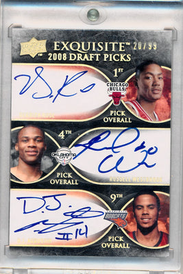 Upper Deck 2007-2008 Exquisite Collection Draft Picks Reservation #DPD Derrick Rose / Russell Westbrook / D.J. Augustin 20/99