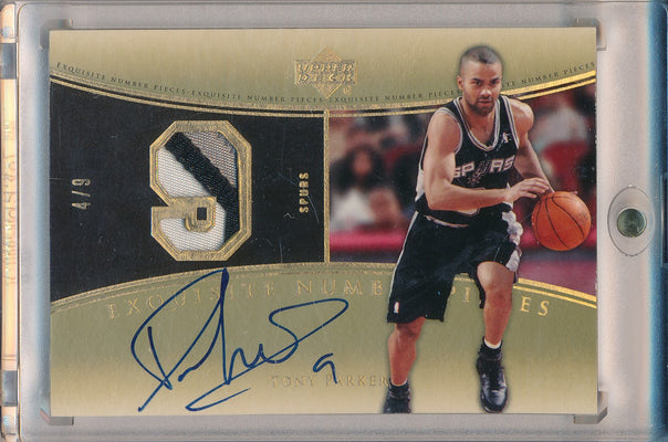 Upper Deck 2004-2005 Exquisite Collection Exquisite Number Pieces #NP-TP Tony Parker 4/9