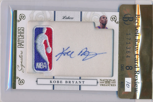 Panini 2010 National Treasures Signature Patches #24 Kobe Bryant 8/10 / Auto Grade 10