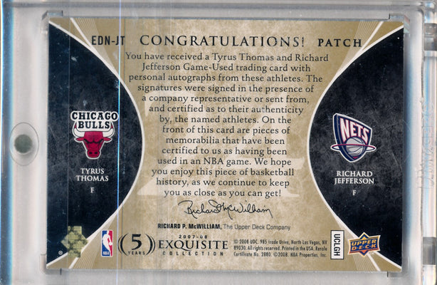 Upper Deck 2007-08 Exquisite Collection Exquisite Dual Number Pieces #EDN-JT Tyrus Thomas/Richard Jefferson 11/24