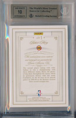 Panini 2012-2013 Flawless Patches Autographs #1 Robert Horry 4/10 / BGS Grade 9.5 / Auto Grade 10