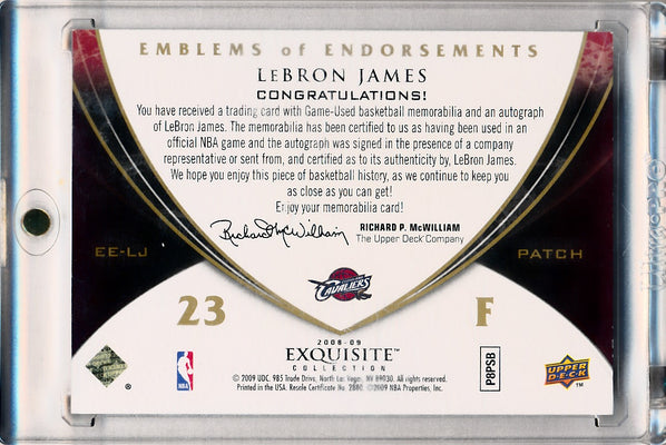 Upper Deck 2008-2009 Exquisite Collection Emblems Of Endorsement #EELJ Lebron James 3/10