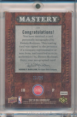 Upper Deck 2007-2008 Chronology Mastery #121 Dennis Rodman 11/25